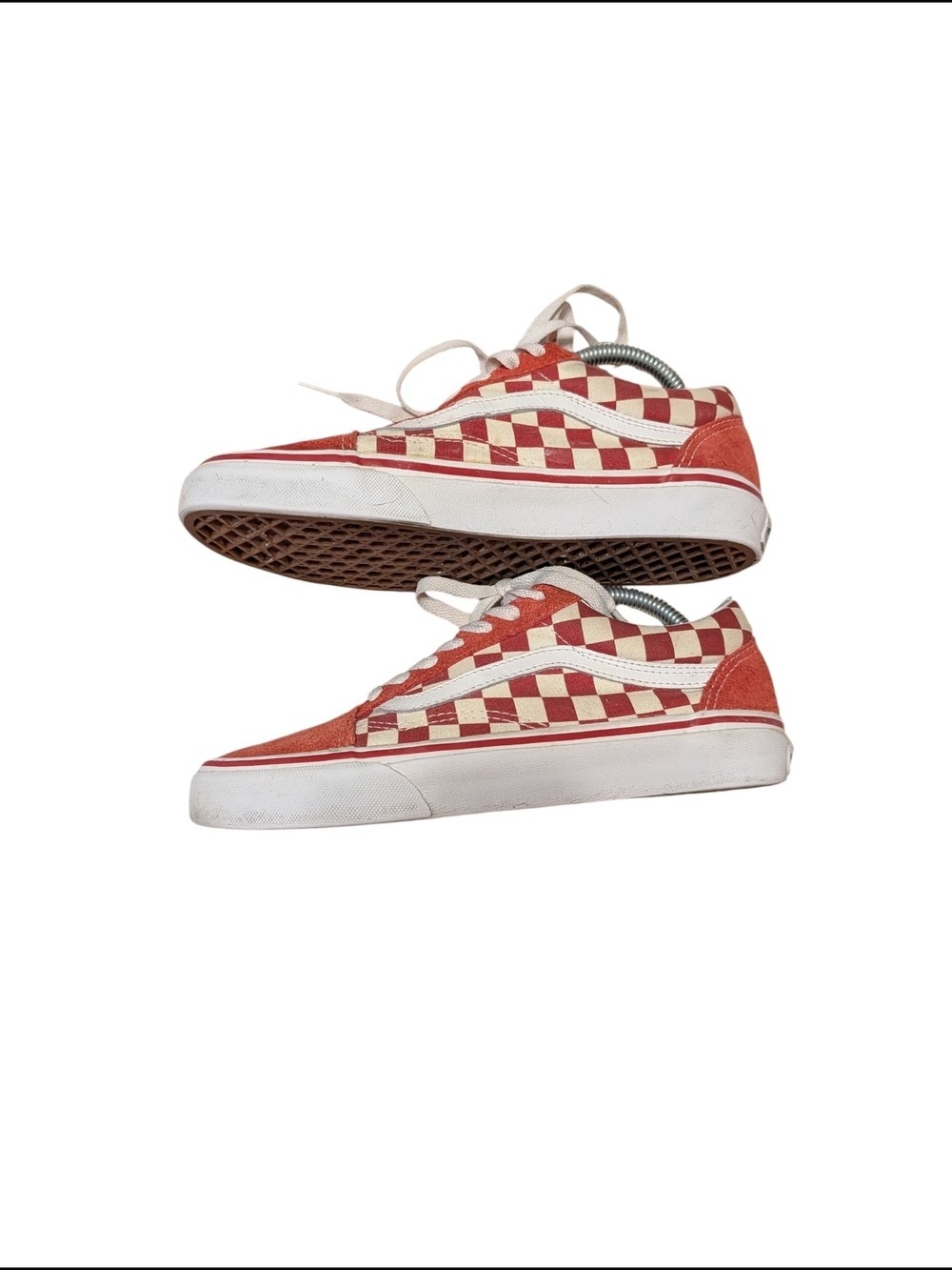 Vans Checkerboard Low-Top Sneakers - Red & Cream - Picture 3 of 11